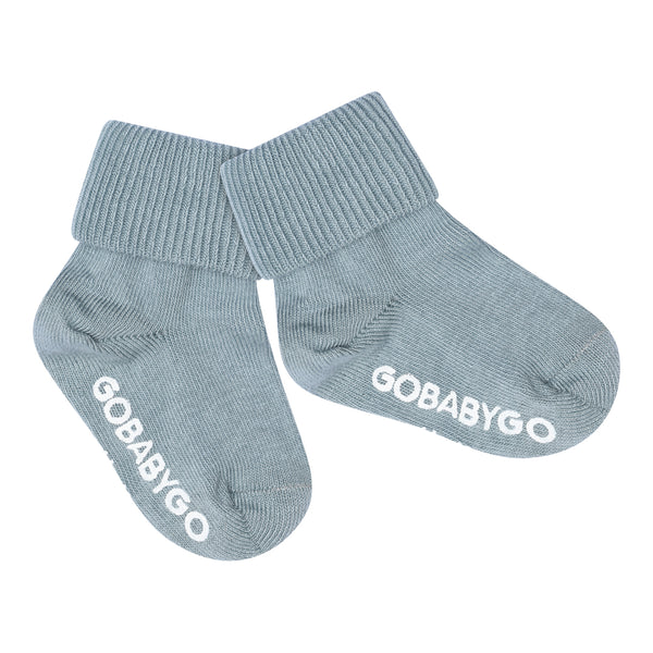 Non-slip Grip socks organic cotton - Dusty Blue