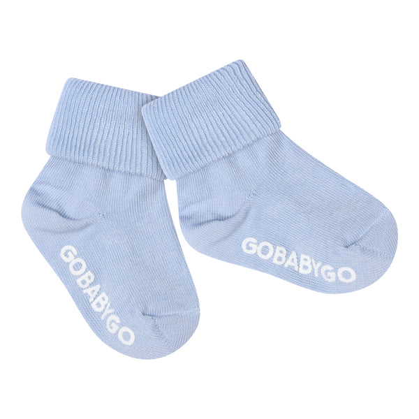 Non-slip Grip socks organic cotton - Sky Blue