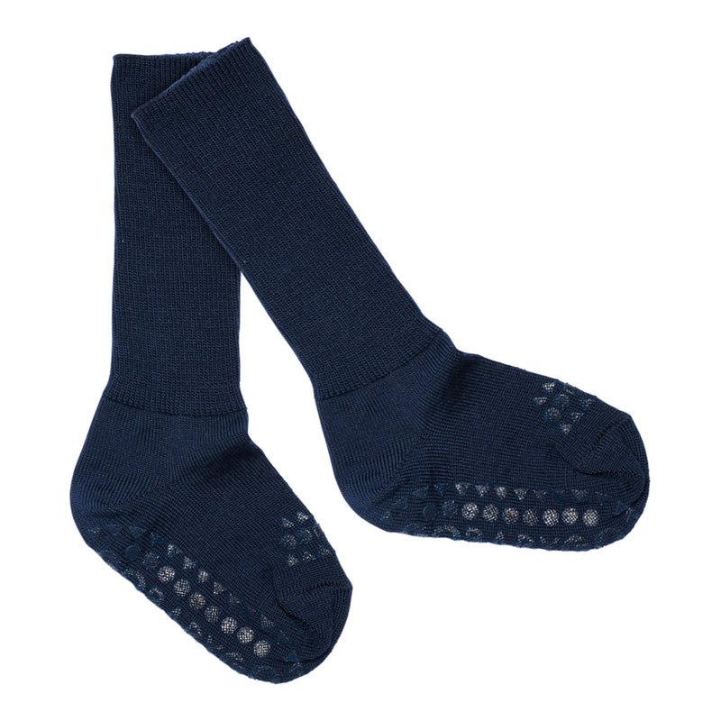 Non-Slip Grip Socks - Merino Wool - Midnight Blue