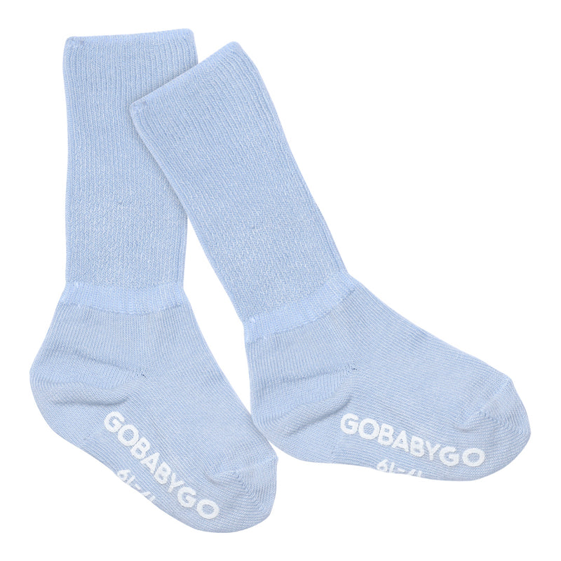 Non-slip Grip socks organic cotton - Sky Blue