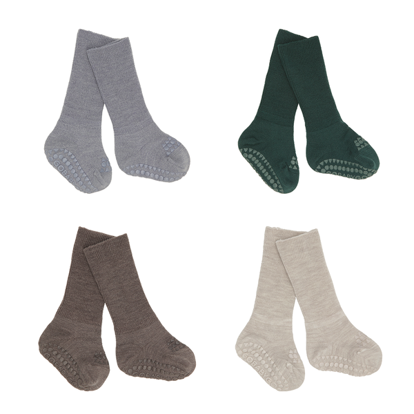 Combo Box 4-pack laine mérinos - Mélange gris foncé, sable, mélange gris, mélange marron