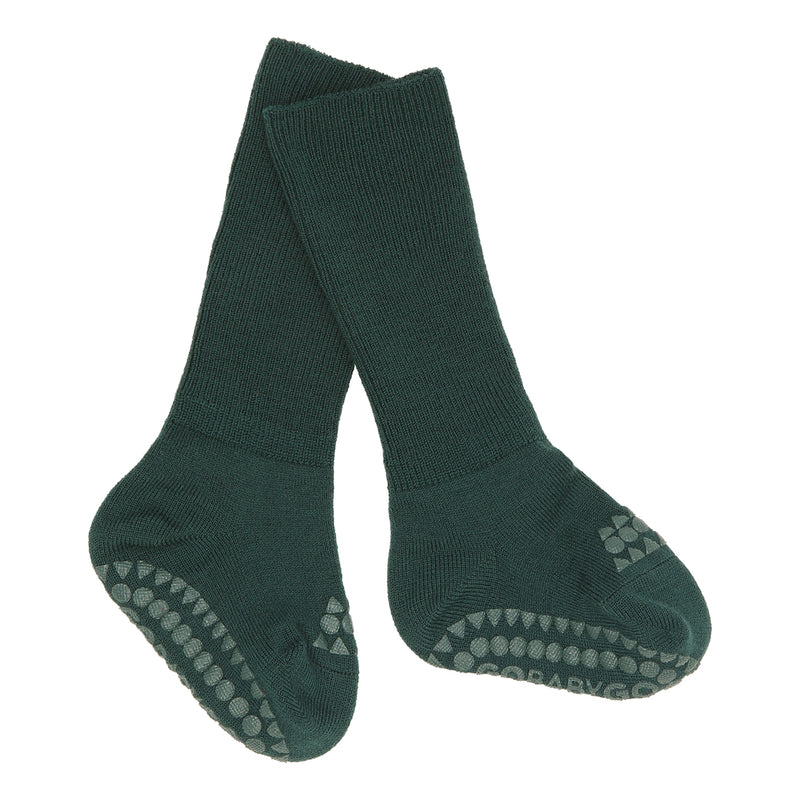 Chaussettes Antidérapantes Laine Mérinos - Vert Forêt