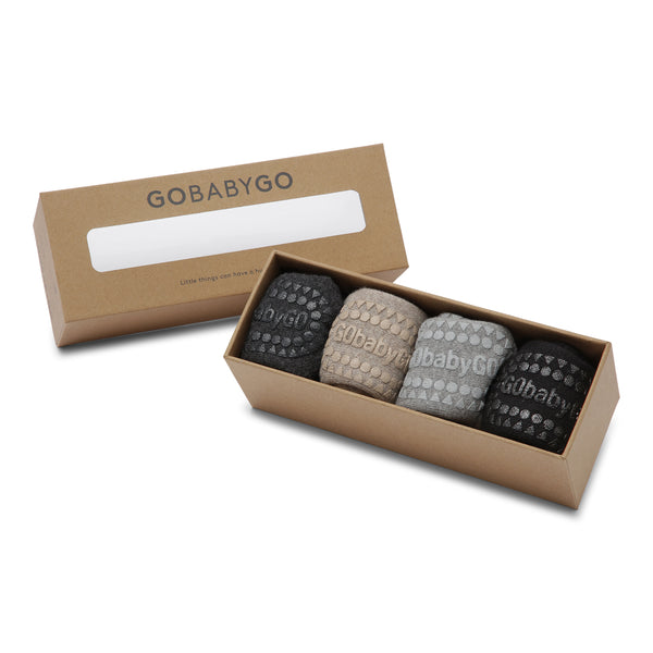 Combo Box 4-pack Coton - Gris Foncé Chiné, Sable, Gris Chiné, Noir