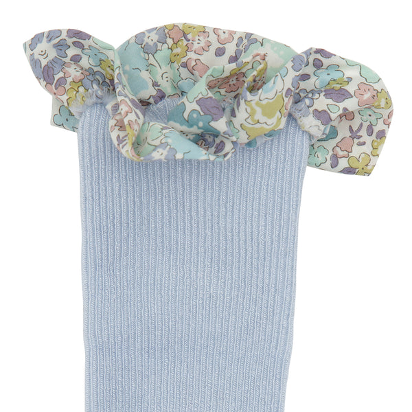 Chaussettes Antidérapantes Bambou - Bleu Ciel x Liberty